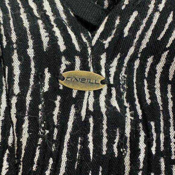 O'Neill Women's Size M Draped Layered Wrap Tank Black White Stripe Print - Picture 4 of 8